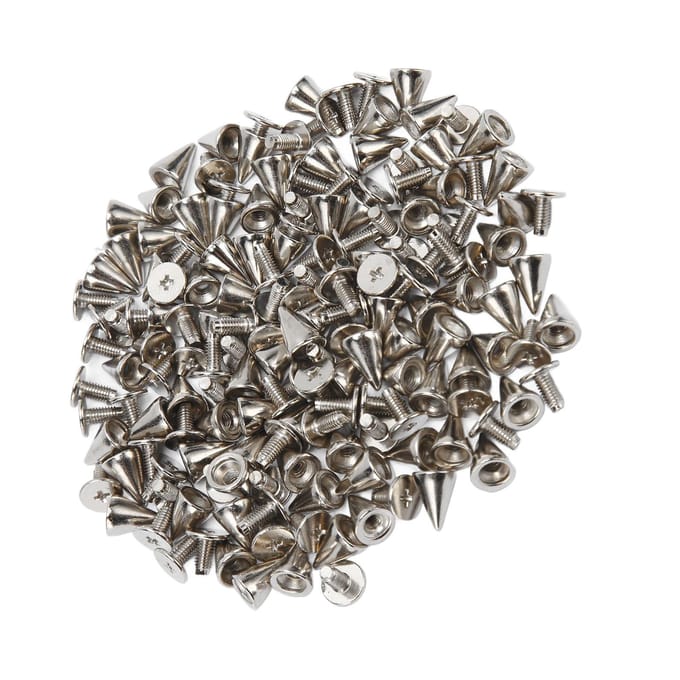 100 Ensembles Pointes pour Vêtements Acier au Carbone Électroplaqué Solide Facile à Utiliser Pointes Coniques pour l'Artisanat gray