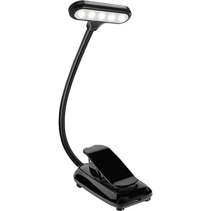 Muziekscorelamp LED-bureaulamp met klem Professionele muziekstandaardlamp 3 helderheidsmodi zwart