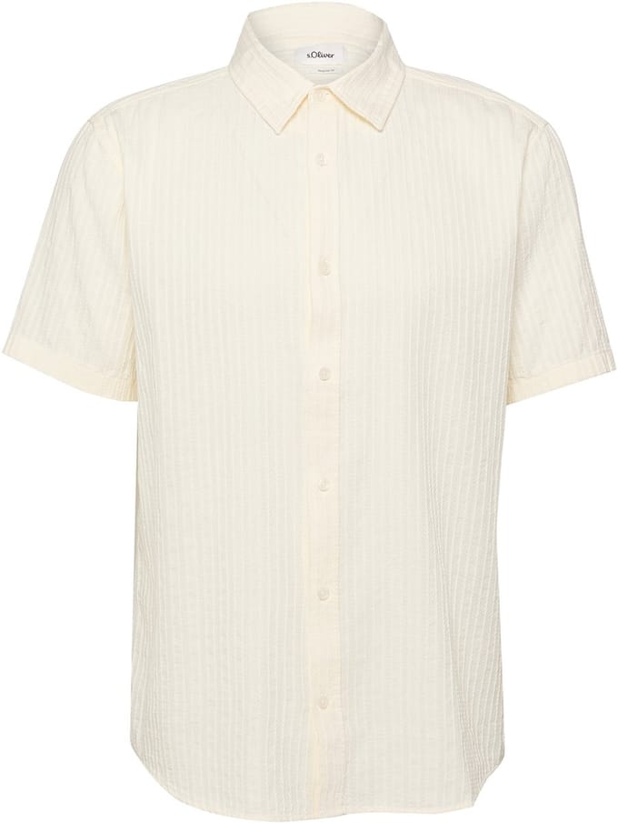 s.Oliver - male - Regular fit: shirt met korte mouwen en gestructureerde strepen