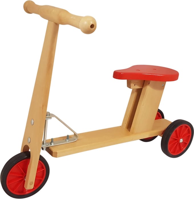 Playwood - Houten kinder step met 3 wielen - met zitje