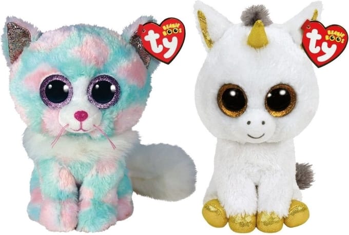 Ty - Knuffel - Beanie Buddy - Opal Cat & Pegasus Unicorn