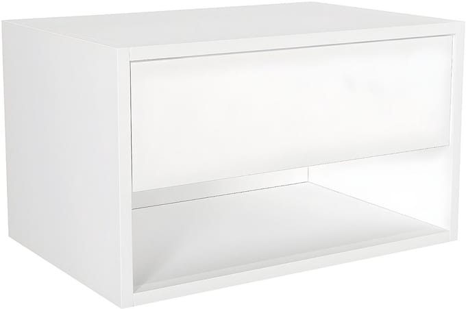 Vente-unique Hangend nachtkastje - 1 lade en 1 nis - Wit - RITAMI