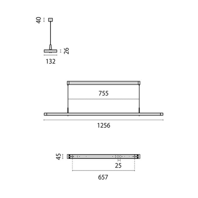 Performance in Lighting LED hanglamp Small Line, sensor, 126 cm, wit
