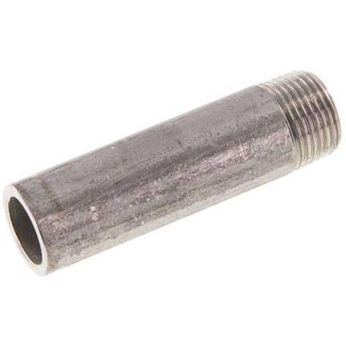 R 3/8'' Buitendraad x 17.2mm RVS Pijpnippel met Las uiteinde 20 Bar DIN 2982 - 60mm