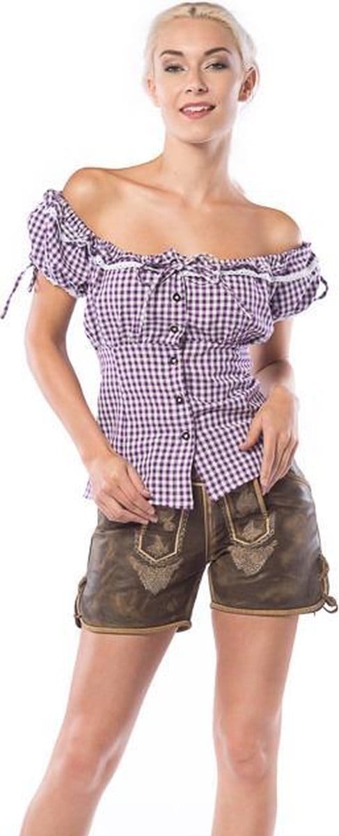 Dames Lederhose Claire Short Antique Wildbock - S/36