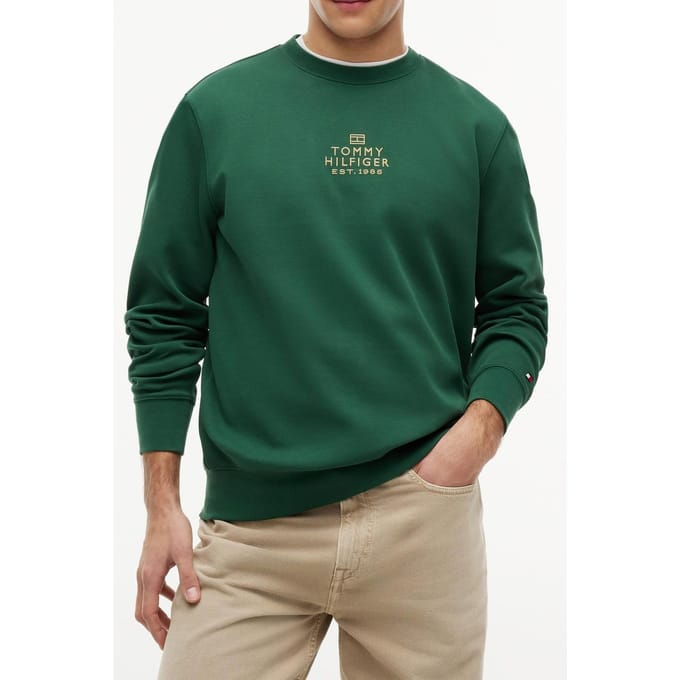 Tommy Hilfiger Brand Love Gold Interlock Street Green Größe: S | Pullover Outlet | Herren | Gelb