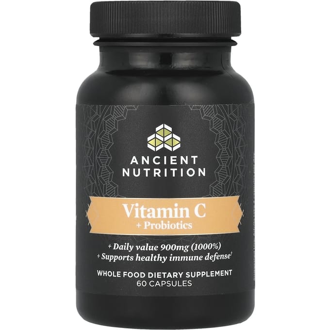 Ancient Nutrition, Vitamine C et Probiotique, 60 Gélules