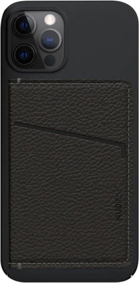 Nudient Card Holder Leather Ink - Zwart