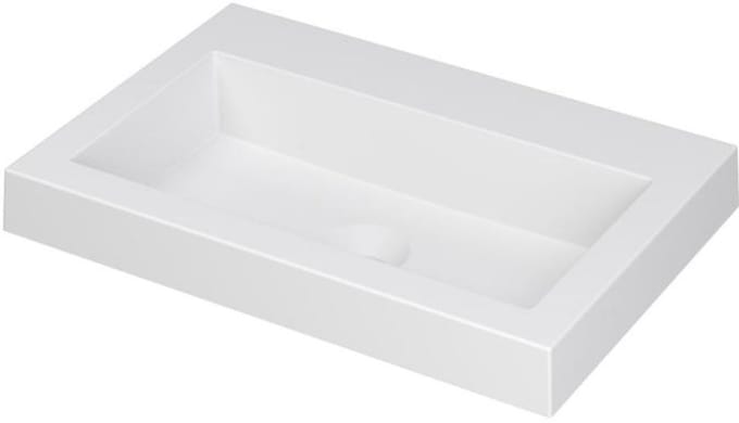 INK Dock Wastafel Polystone Zonder Kraangat - 600x400x60 mm - Mat Wit