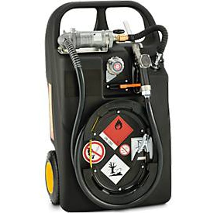 Mobiele tankinstallatie Benzine-trolley, 60 l, handpomp, slang 2,7 m