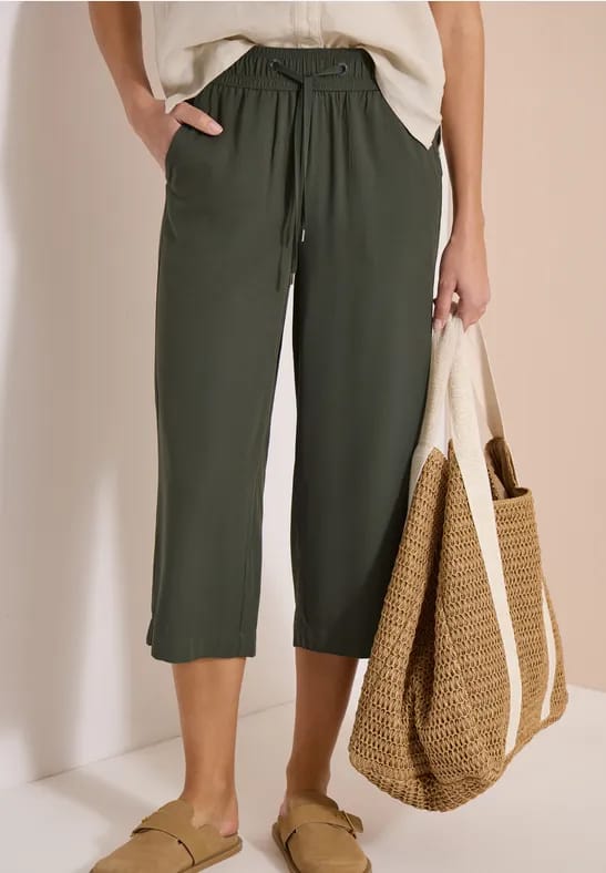 3/4 broek met wijde pijpen in Loose Fit