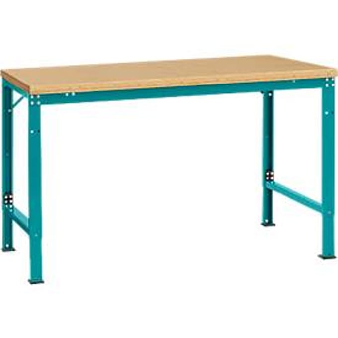 Manuflex AU7065.5021 Werk achtergrond tafel universele speciale met multiplex plaat, bxdxh = 1500 x 1000 x 722-1022 mm Waterblauw