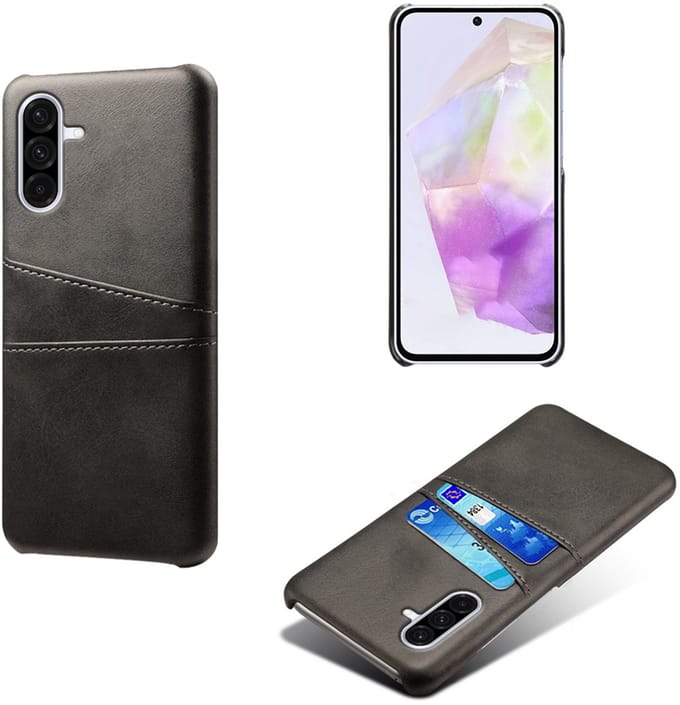 Backcover met Opbergvakjes + PMMA Screenprotector voor Galaxy A36 5G _ Zwart