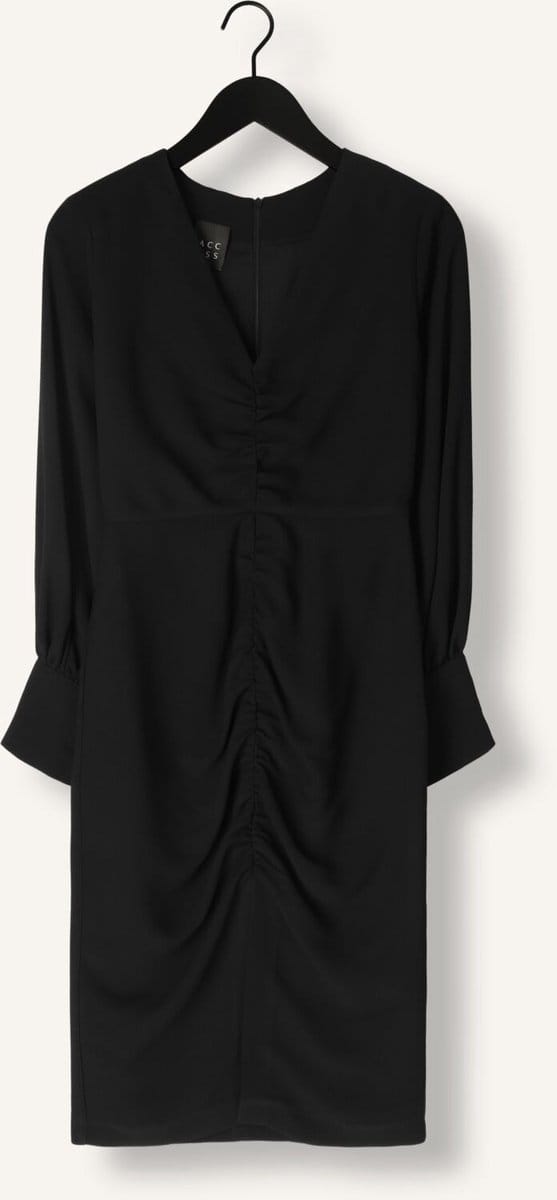 Access Ruched Dress With V Neckline Dames - Jurk - Zwart - Maat 40