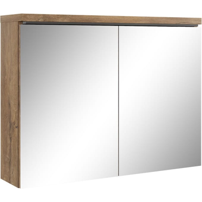 Badplaats Badkamerkast Paso 80 x 20 x 60 cm – Bruin Eiken – Spiegelkast Badkamer