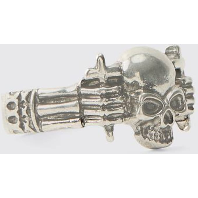 Zilveren Doodshoofdring | Silver | Size Small/Medium