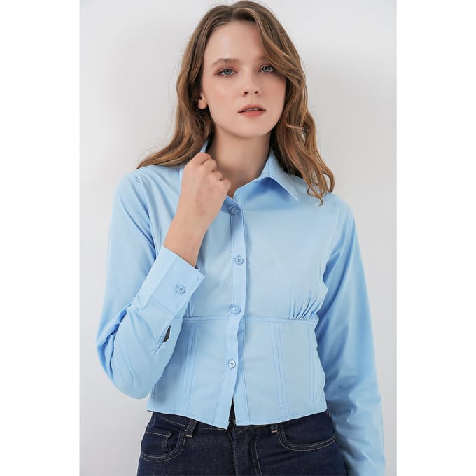 Fitted Poplin Knopjesoverhemd Korte Mouwen