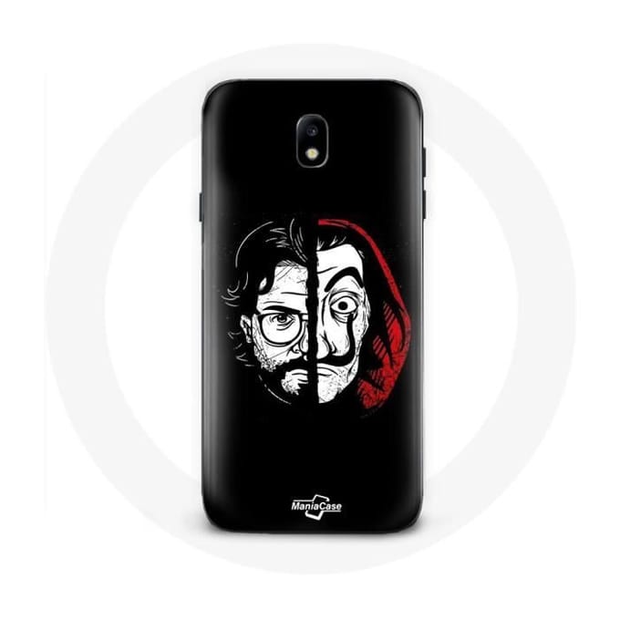 Coque - La casa de papel - Samsung Galaxy J3 2017 - Souple - Noir - El Profesor Masque Split