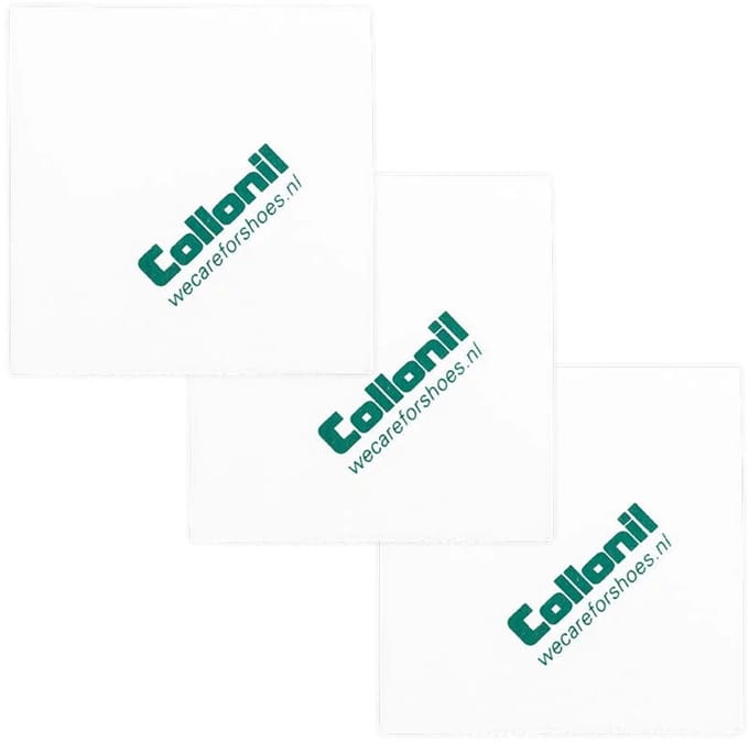 Set van 3 Collonil schoenen poetsdoek | 33x33 cm | pluist niet | kleur wit
