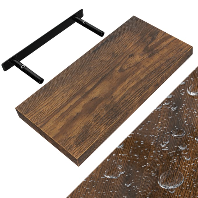 Casaria Wandplank Zwevend - 50 cm/15kg Belastbaar - Donker Eiken