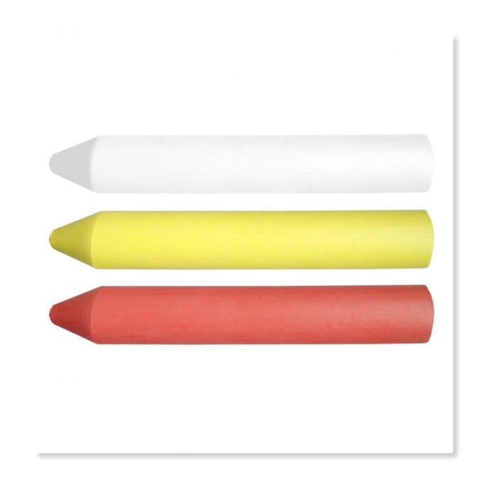 TOPEX - Technische Krijt - Wit, Geel, Rood - 13 x 85 mm - 3 stuks