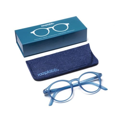 Looplabb leesbril sterkte +2,00 model faust vintage blauw