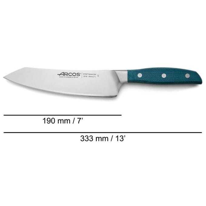 Coffret 3 couteaux - ARCOS - Brooklyn - Lames NITRUM® - Manches Micarta bleu - 100/150/190 mm