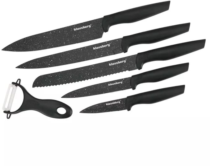 SET VAN 5 MARMEREN KEUKENMESSEN MET DUNSCHILLER KLAUSBERG KB-7613