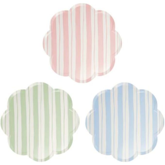 Meri meri pasen bordjes papier à 8 stuks - tickin stripe