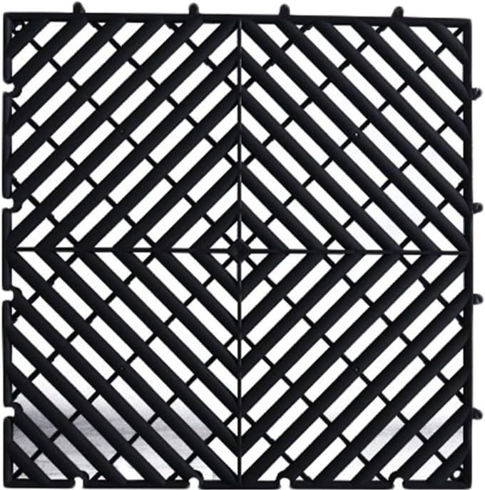 Modulaire Vloertegels - Drainagematten Garage - Efficiënte Afvoer - Stevige Modulaire Structuur - 40 x 40 cm - Zwart