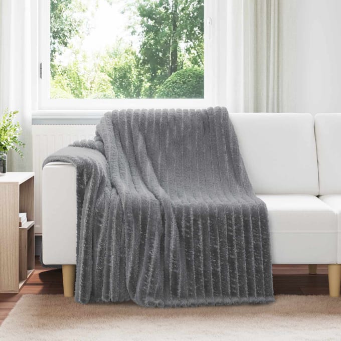 vidaXL - plaid - Donkergrijs - 200 - x - 150 - cm - 0,8 - kg - Fleece