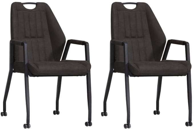Stoel Axa met wielen - Antraciet - set van 2 stuks