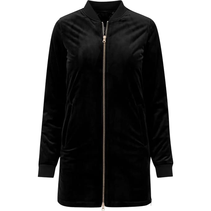 Urban Classics - Long Velvet Jacket - S - Zwart