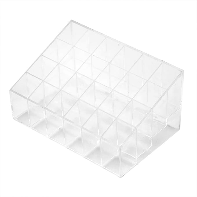 Transparante 24 Vakken Lippenstift Houder Organizer Display Standaard Nagellak Make-up Opbergdoos white