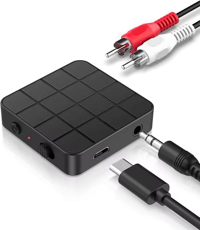 Qost - Bluetooth Transmitter & Receiver - BT 5.0 - 3.5MM AUX / RCA - Bluetooth Zender - Bluetooth Ontvanger - Bluetooth Transmitter - Bluetooth Receiver