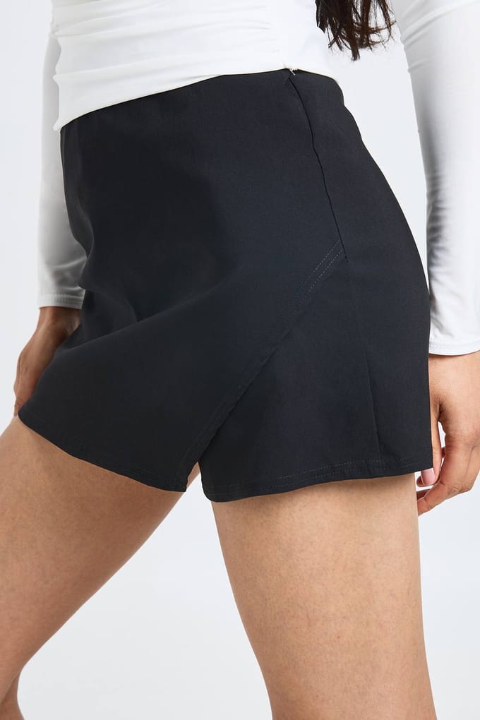 boohoo Dames Lange Bengaline Wikkel-skort | Black | Maat: 8
