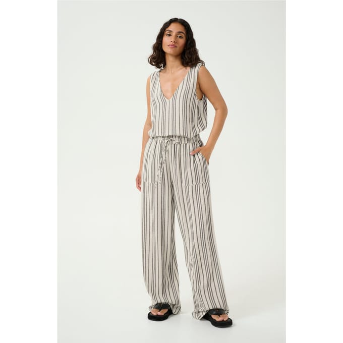 Kaffe KAmilia Long Wide Pants HW Dames Broek - Maat 36