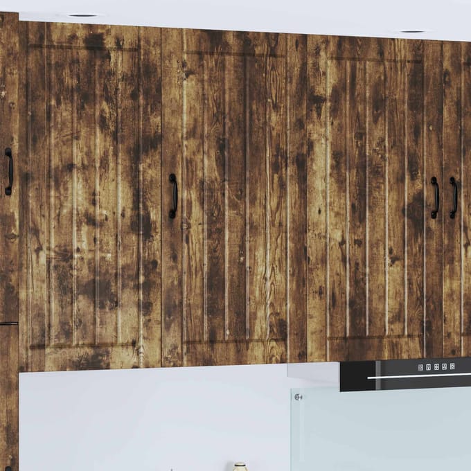 vidaXL - Wandkast - LUCCA - Gerookt - eiken - 50 - x - 31 - x - 100 - cm - Bewerkt - hout
