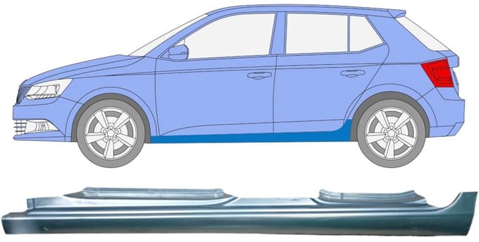 Volledige dorpel voor Skoda Fabia 2014- / Links