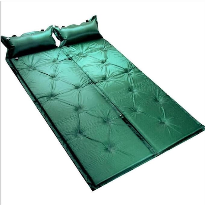 Camping slaapmat - Luchtbed mat - Buiten slapen - Ingebouwde voetpomp - 4-5 cm dik - Groen