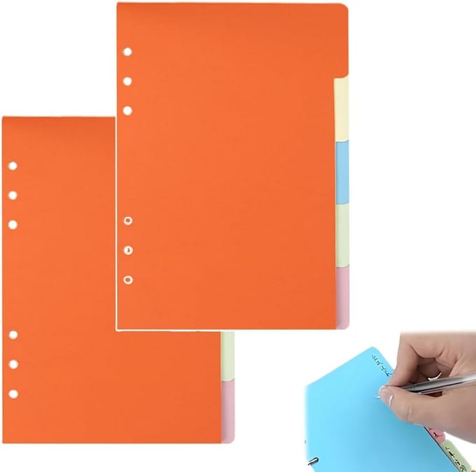 10 Stuks A6 Tabbladen Scheidingsbladen voor Ringmappen met Index
