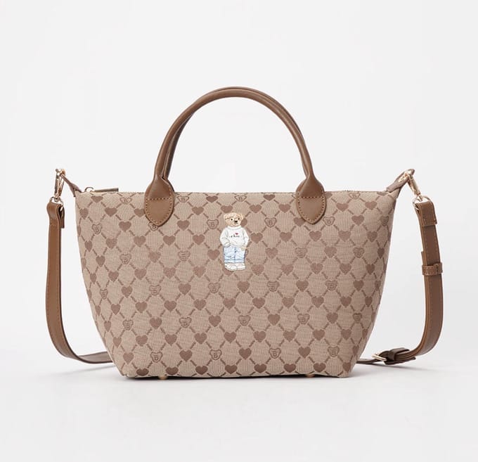 Top Handle Grab handbag - Handtas - Schoudertas - Beige monogram - Teddybeer - B-loved - Beren