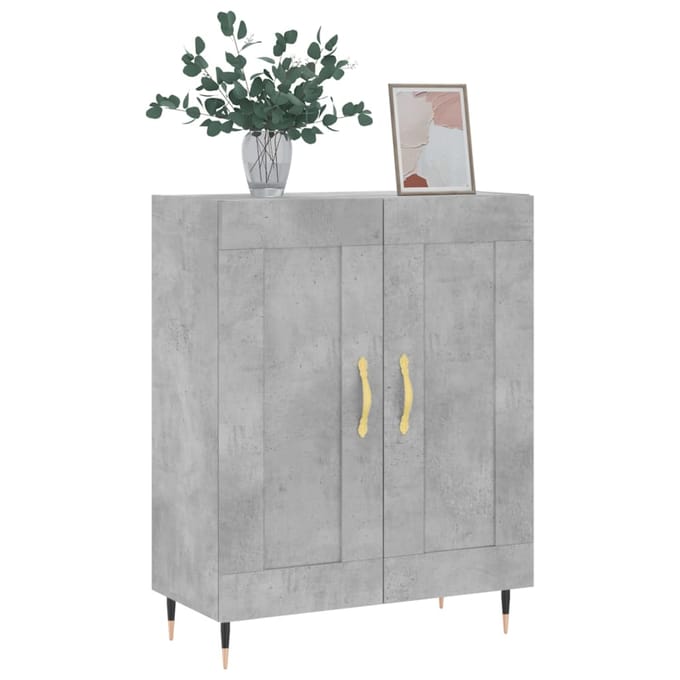vidaXL - Dressoir - 69,5x34x90 - cm - bewerkt - hout - betongrijs