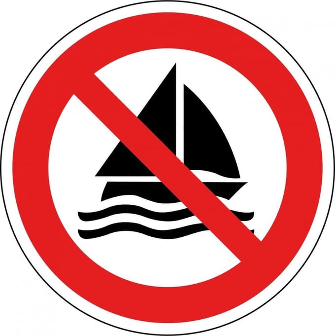 Verboden te zeilen sticker - ISO 7010 - P053 400 mm