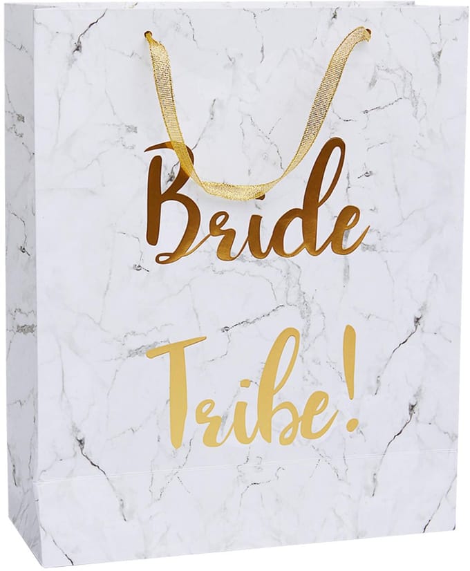 Smiffys Feestdecoratie Bride Tribe Gift Bag Wit/Goudkleurig