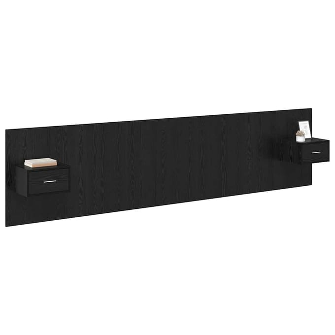 vidaXL - Hoofdeinde - Met - Kast - 3 - st - Zwart - Eiken - Bewerkt - hout