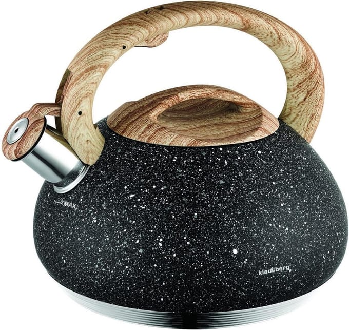 Klausberg 7279 - Fluitketel - zwart - marmer - 2.7 liter