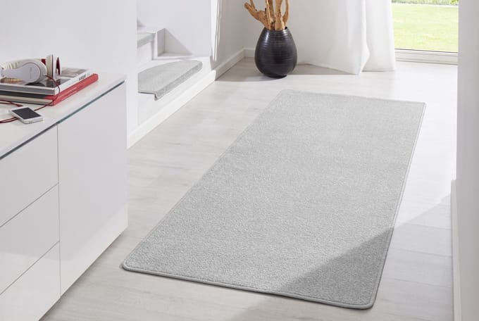 Loper Uni Laagpolig Effen Vloerkleed - Fancy - Grijs 80x150 cm