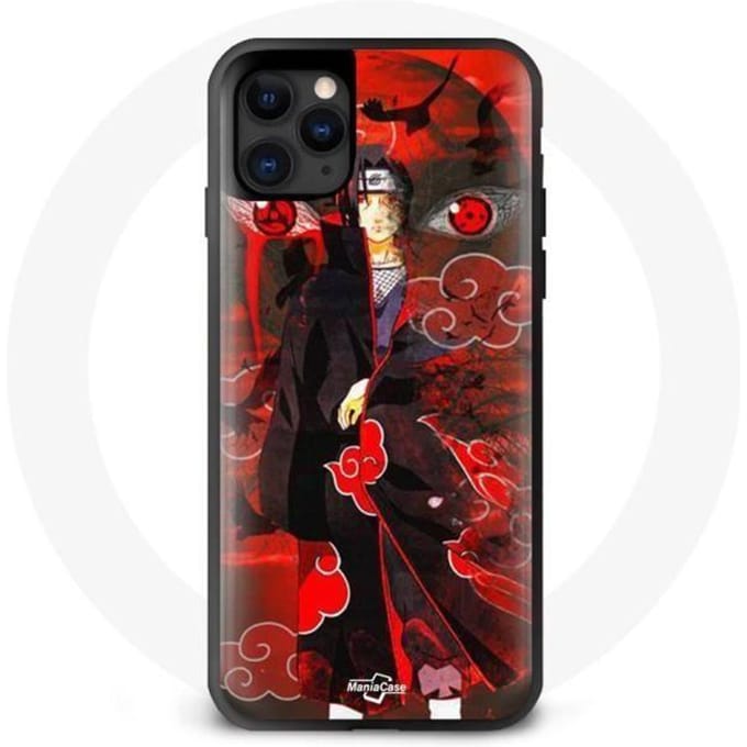 Coque maniacase pour Iphone 13 Pro Itachi Uchiwa Naruto Anime noir