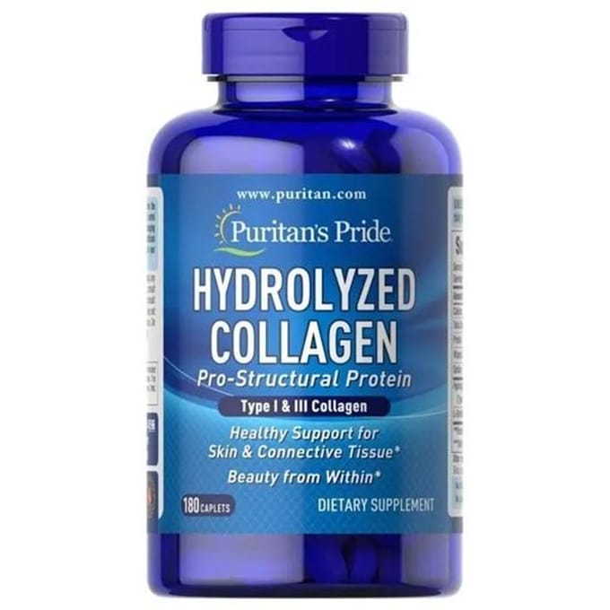 Puritan's Pride- Gehydrolyseerd Collageen 1000 mg, 180 Caplets